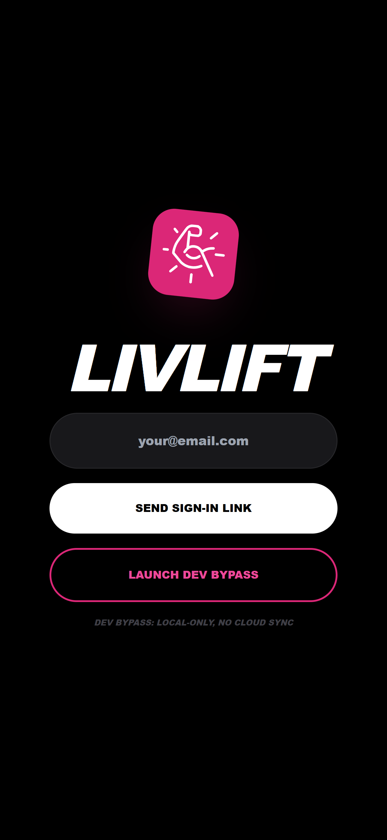 Passwordless login window screen